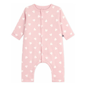 Petit Bateau - Pelele de corazones acolchados de algodón | Rosa claro