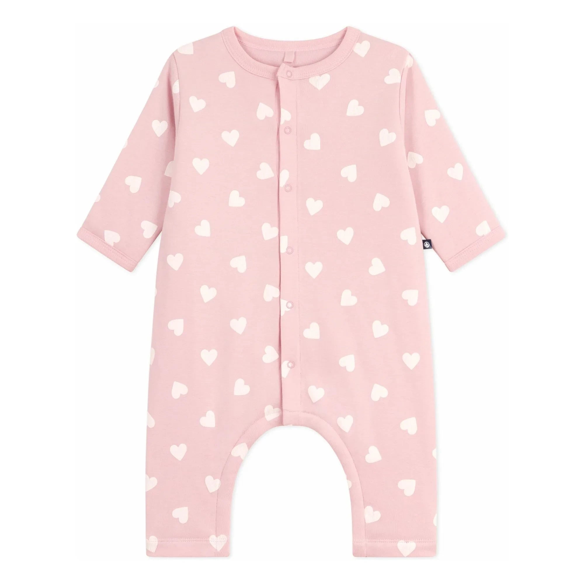Petit Bateau - Pelele de corazones acolchados de algodón | Rosa claro