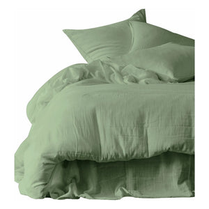 Haomy - Funda de almohada Dili de gasa de algodón verde almendra