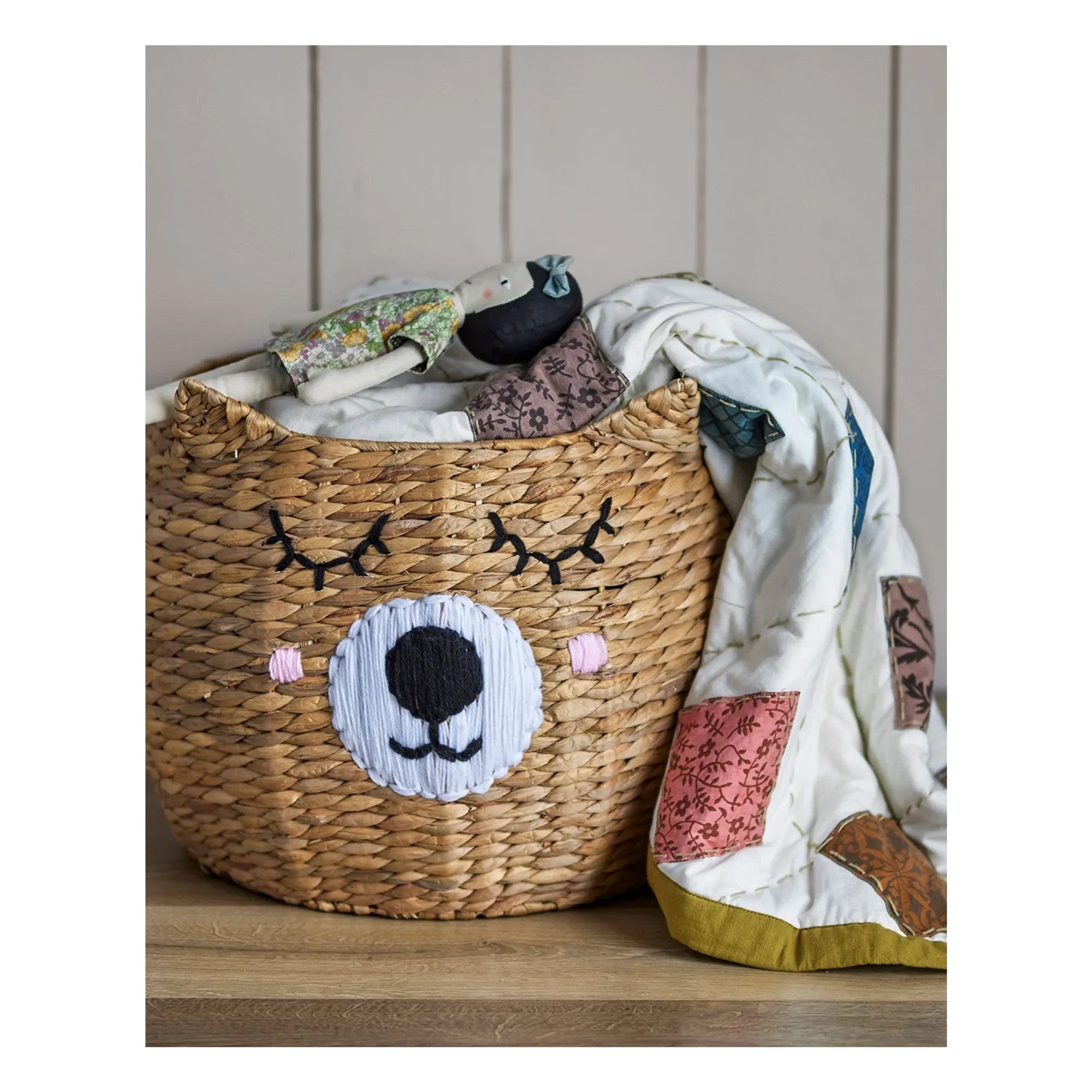 Bloomingville Mini - Cesto de almacenaje Eman | Beige