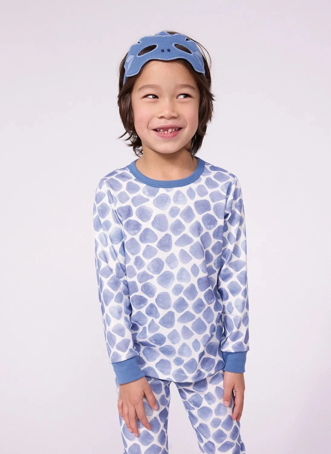 Petit Bateau - Organik Pamuk Dragon Pijama ve Maske Seti | Mavi