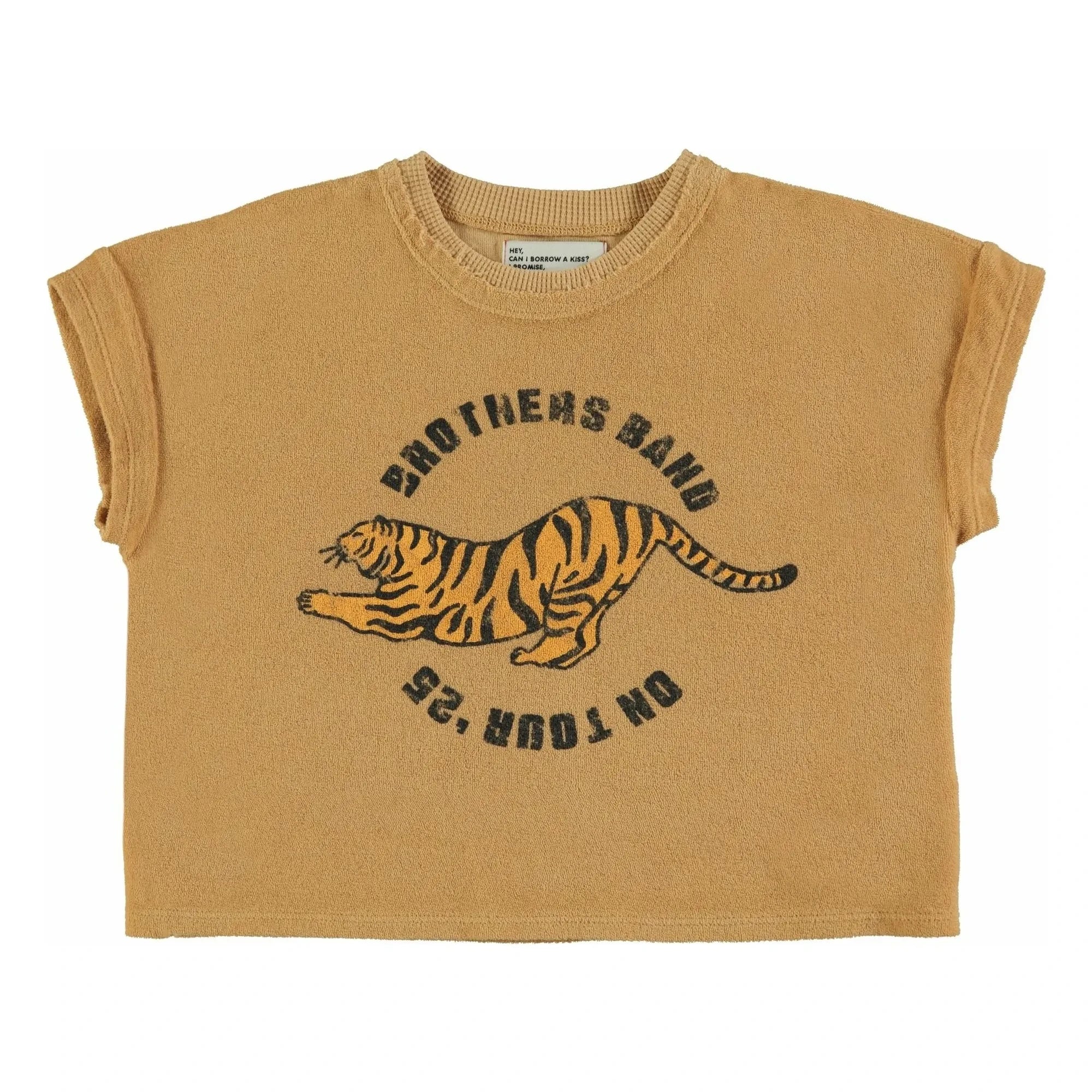 Piupiuchick - Camiseta de tigre con textura de toalla de algodón orgánico | Mostaza