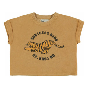 Piupiuchick - Camiseta de tigre con textura de toalla de algodón orgánico | Mostaza