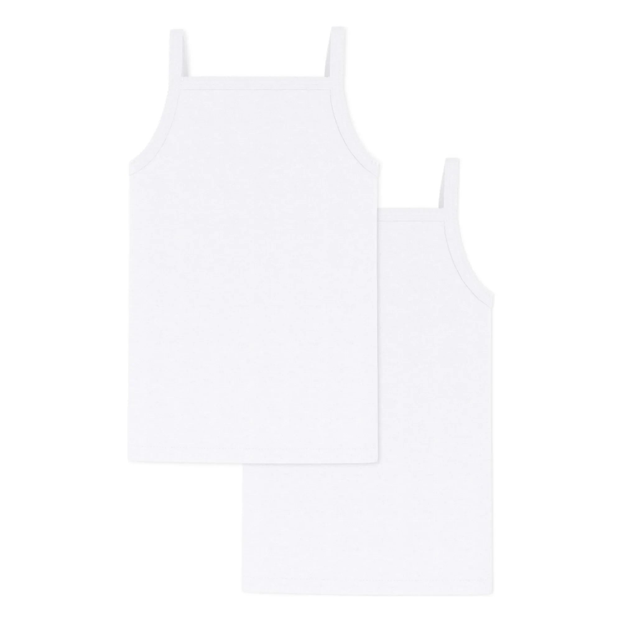 Petit Bateau - Lote 2 Camisetas de tirantes lisas | Blanco