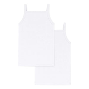 Petit Bateau - Lote 2 Camisetas de tirantes lisas | Blanco
