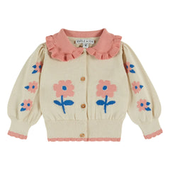 Emile et Ida - Cárdigan de algodón orgánico con estampado floral | Beige