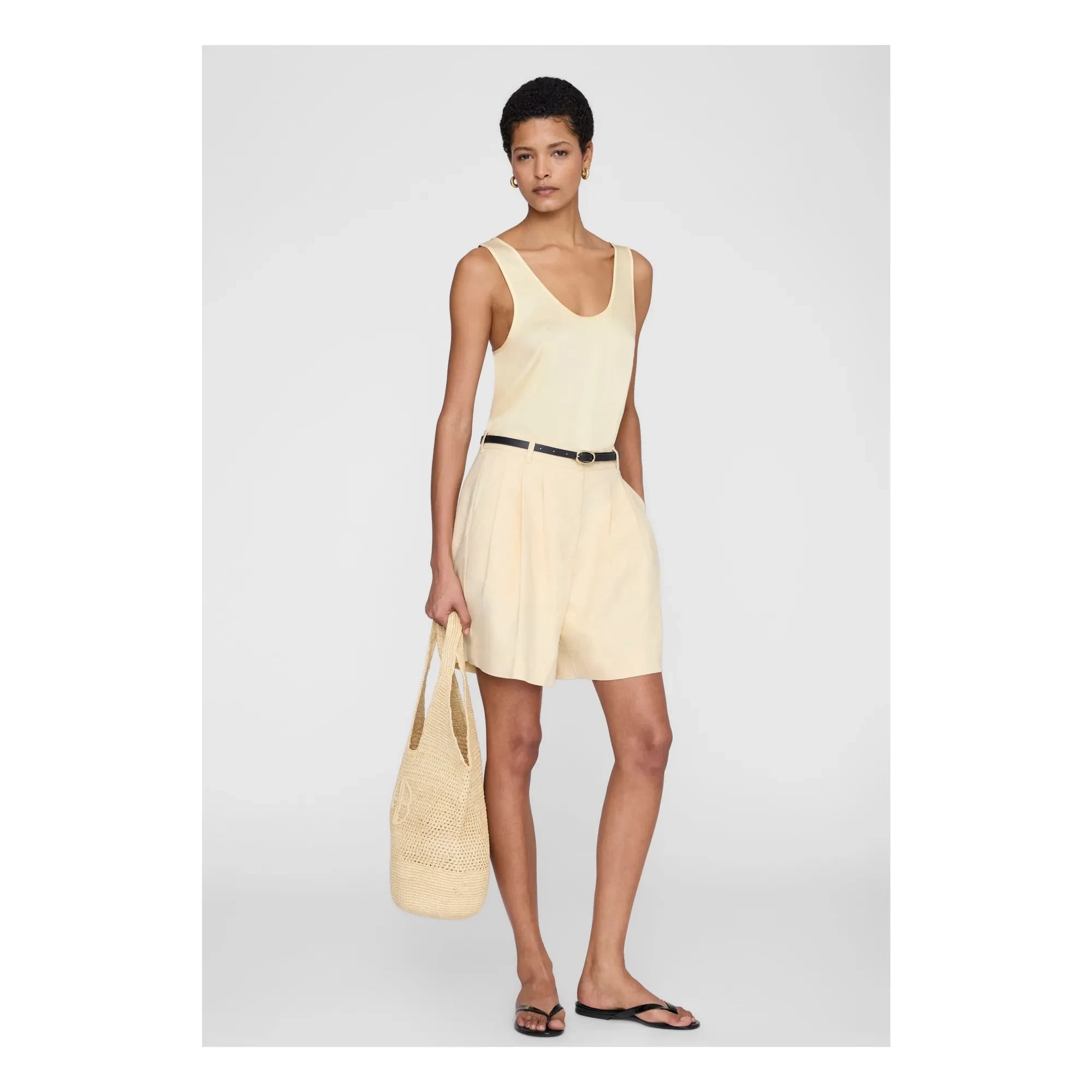 Anine Bing - Top Lea | Amarillo Pálido
