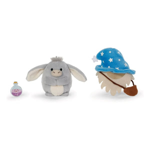 Peluche de burro "Nici - Earl" y disfraz de Mago Fluorescente | Gris