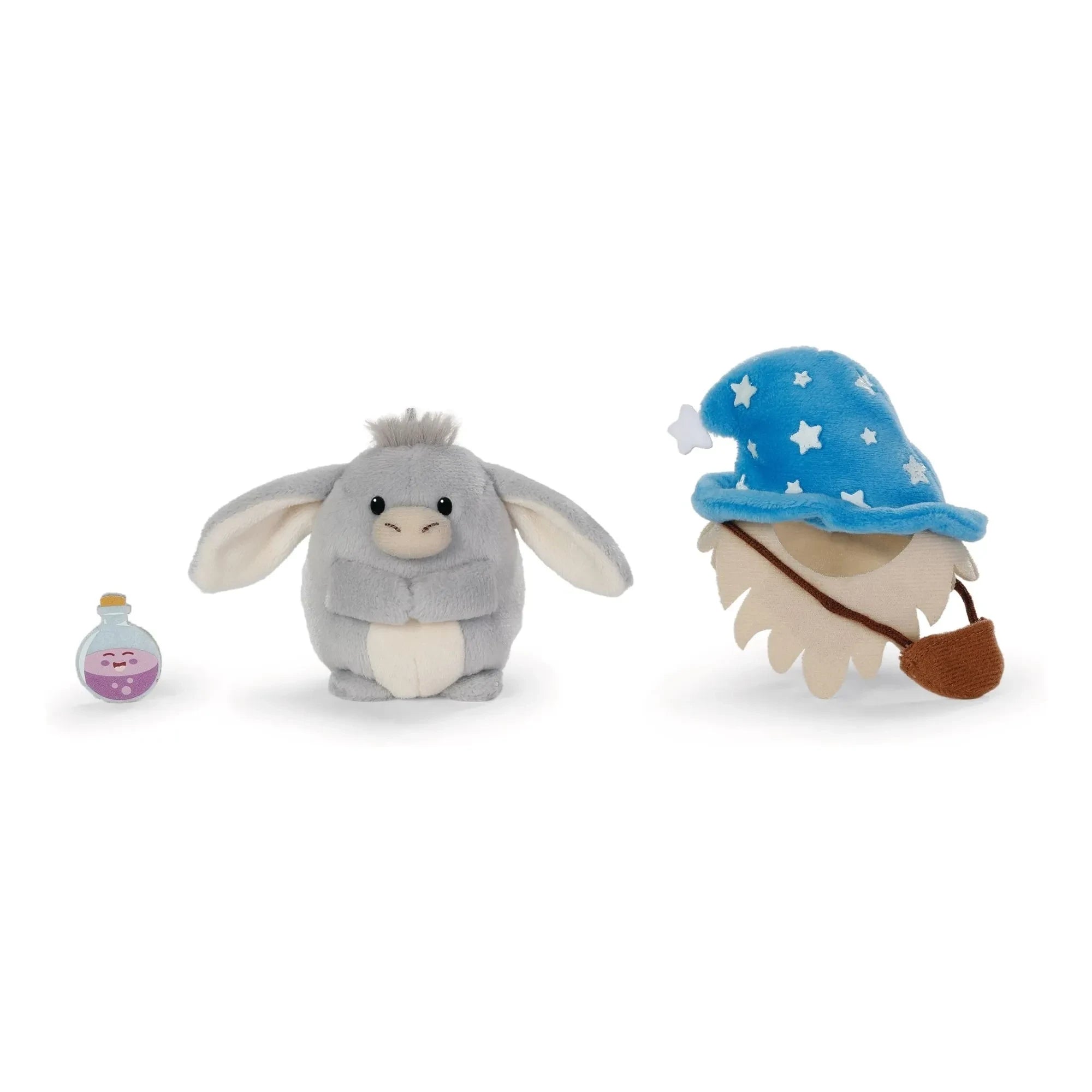 Peluche de burro "Nici - Earl" y disfraz de Mago Fluorescente | Gris