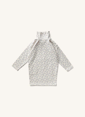 Soor Ploom - Vestido de Cuello Alto Parlor Trellis | Azul Pálido