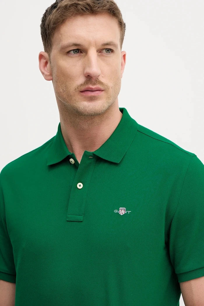 Camiseta de algodón para hombre con cuello tipo Gant
