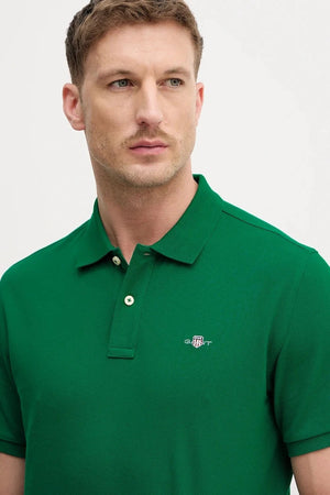 Camiseta de algodón para hombre con cuello tipo Gant