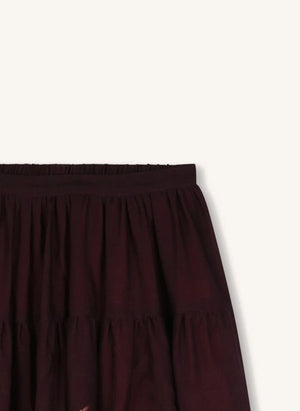 Chloé - Falda Fleurie de gasa de lana | Plum
