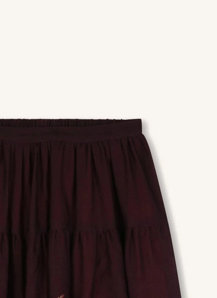 Chloé - Falda Fleurie de gasa de lana | Plum