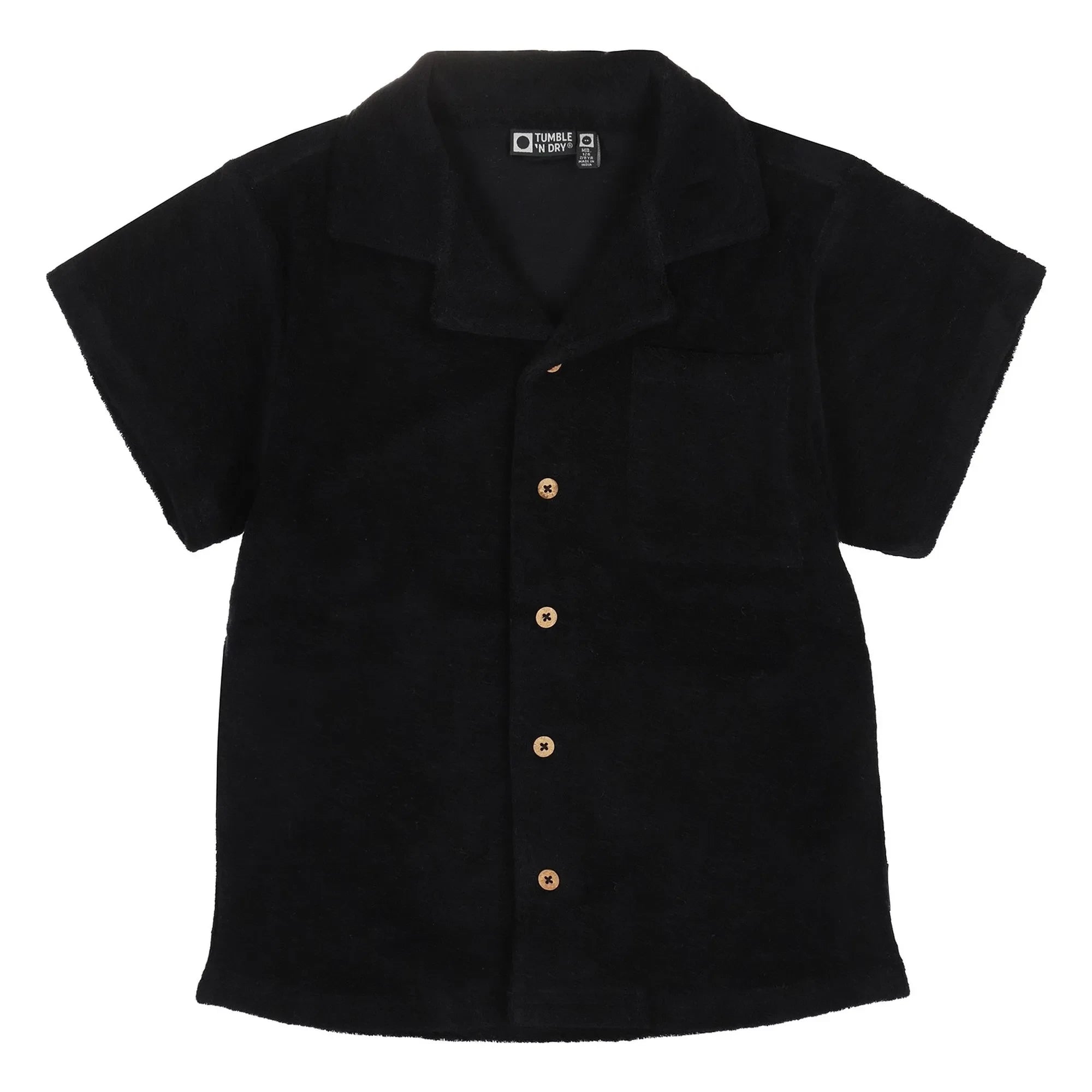 Tumble N'Dry - Camisa de rizo de algodón orgánico | Azul Oscuro