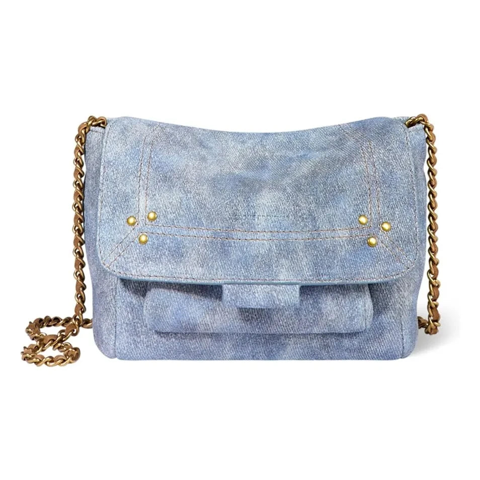 Jérôme Dreyfuss - Bolso Lulu S Croûte Velours | Azul lavado