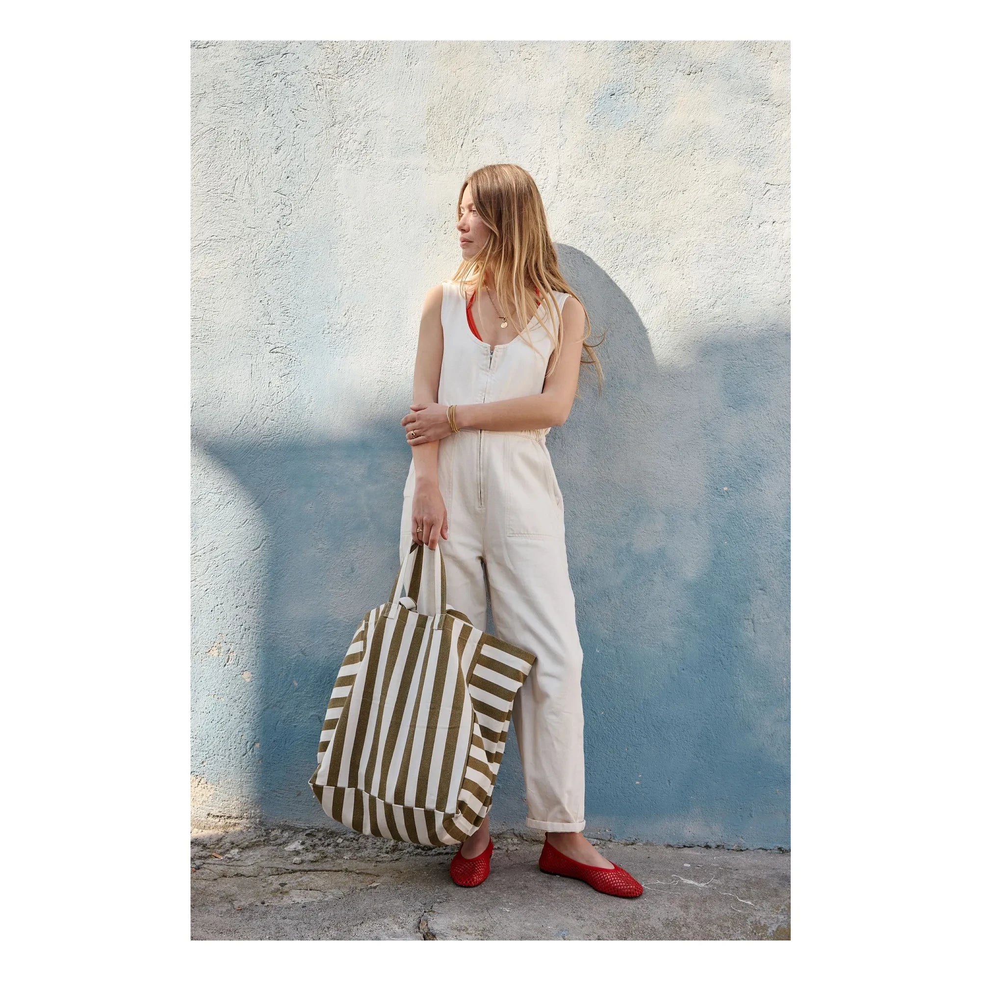 Rose in April - Bolso tote a rayas Elisa | Oliva