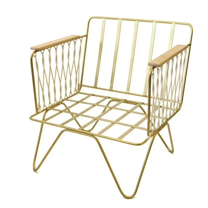 Honoré - Sillón de terciopelo y epoxi dorado mate Croisette | Rojo ladrillo