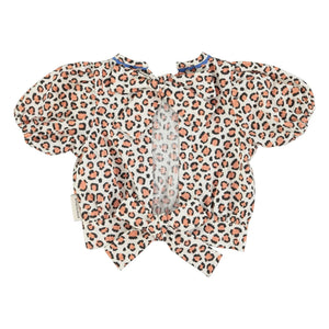 Piupiuchick - Blusa corta de leopardo de algodón orgánico | Crudo