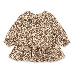 Konges Sløjd - Blusa de algodón orgánico Coco Leopardo | Marrón