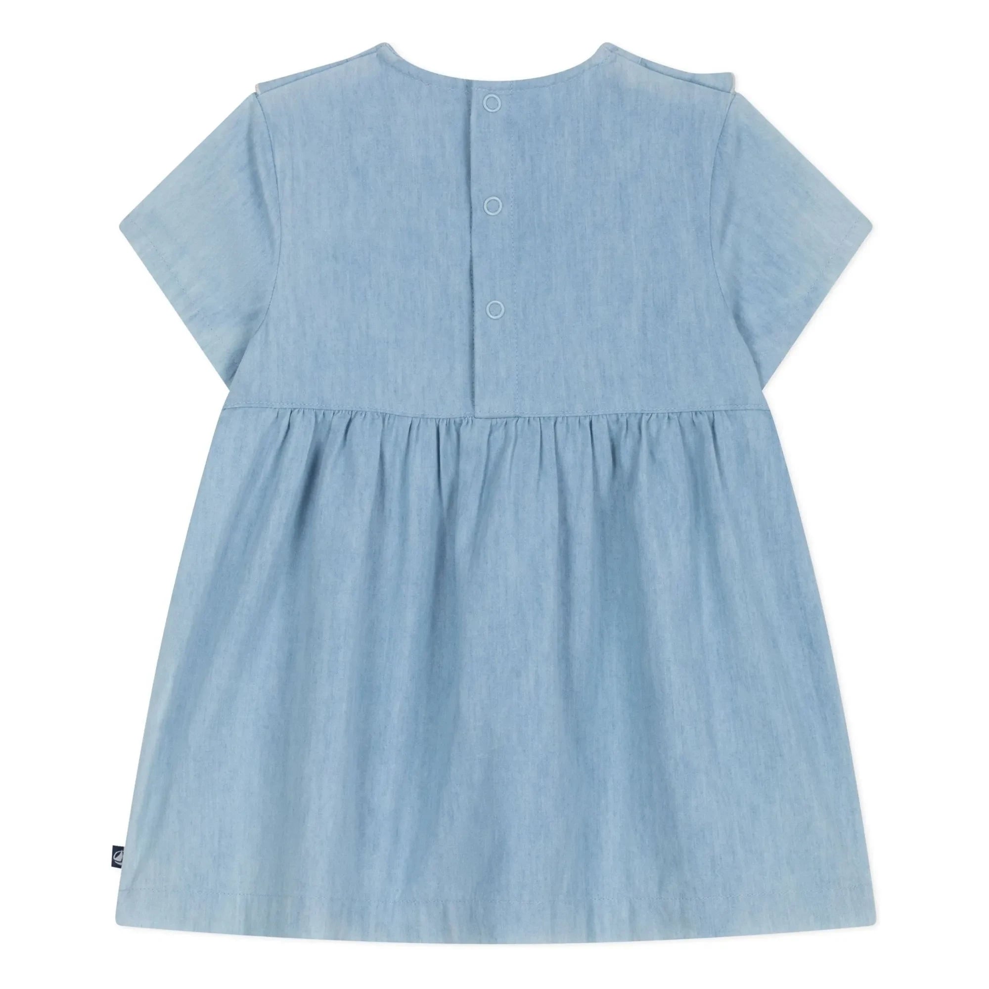 Petit Bateau - Nakışlı Chambray Elbise | Açık Mavi