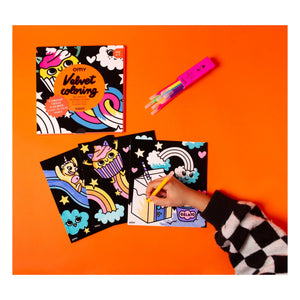 Omy - Cuaderno para colorear de terciopelo - Kawai | Naranja