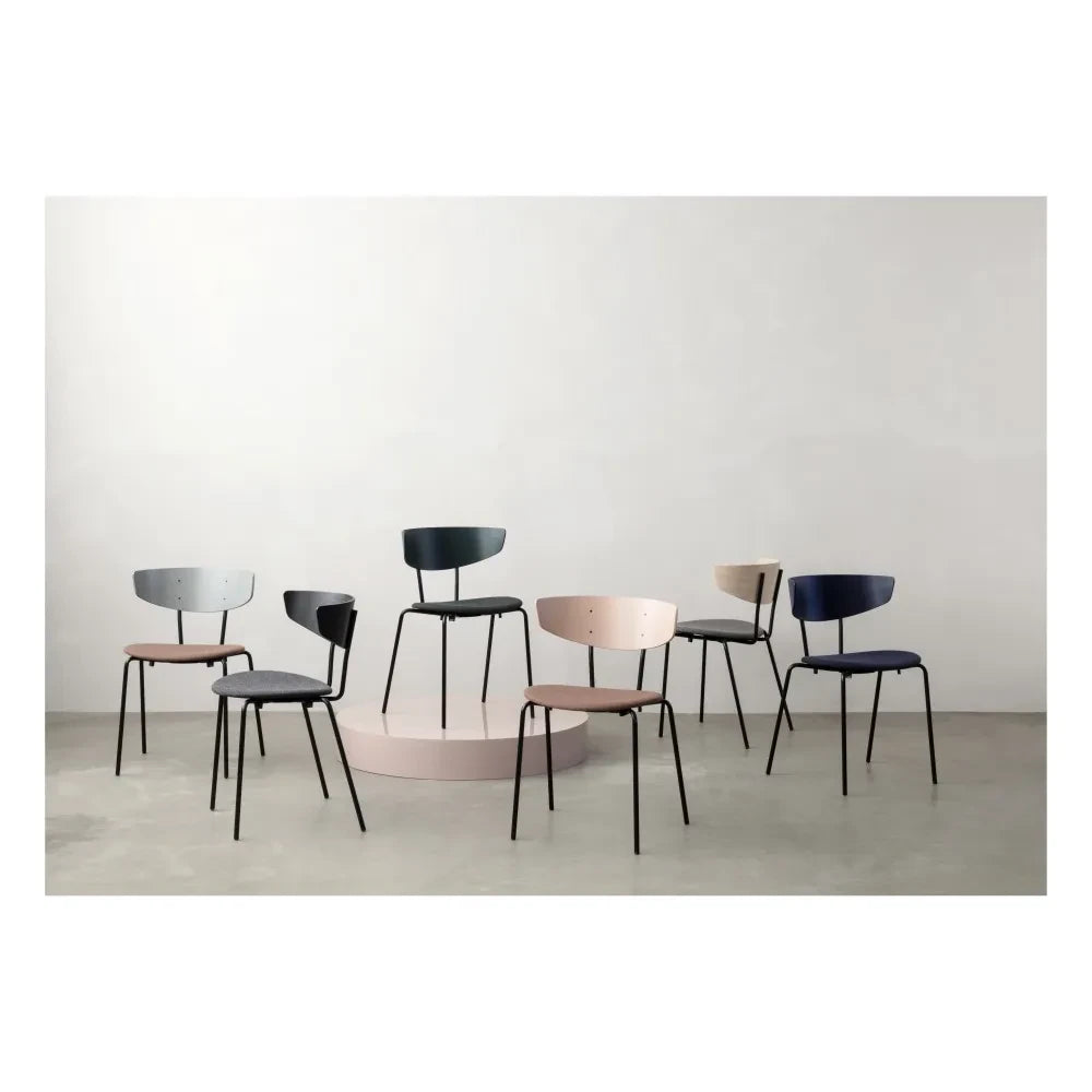 Ferm Living - Silla Herman de Madera y Metal con Cojín | Verde oscuro