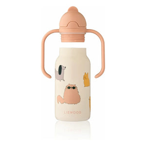 Liewood - Kimmie paslanmaz çelik su şişesi - 250 ml | Cats and Dogs/Sandy