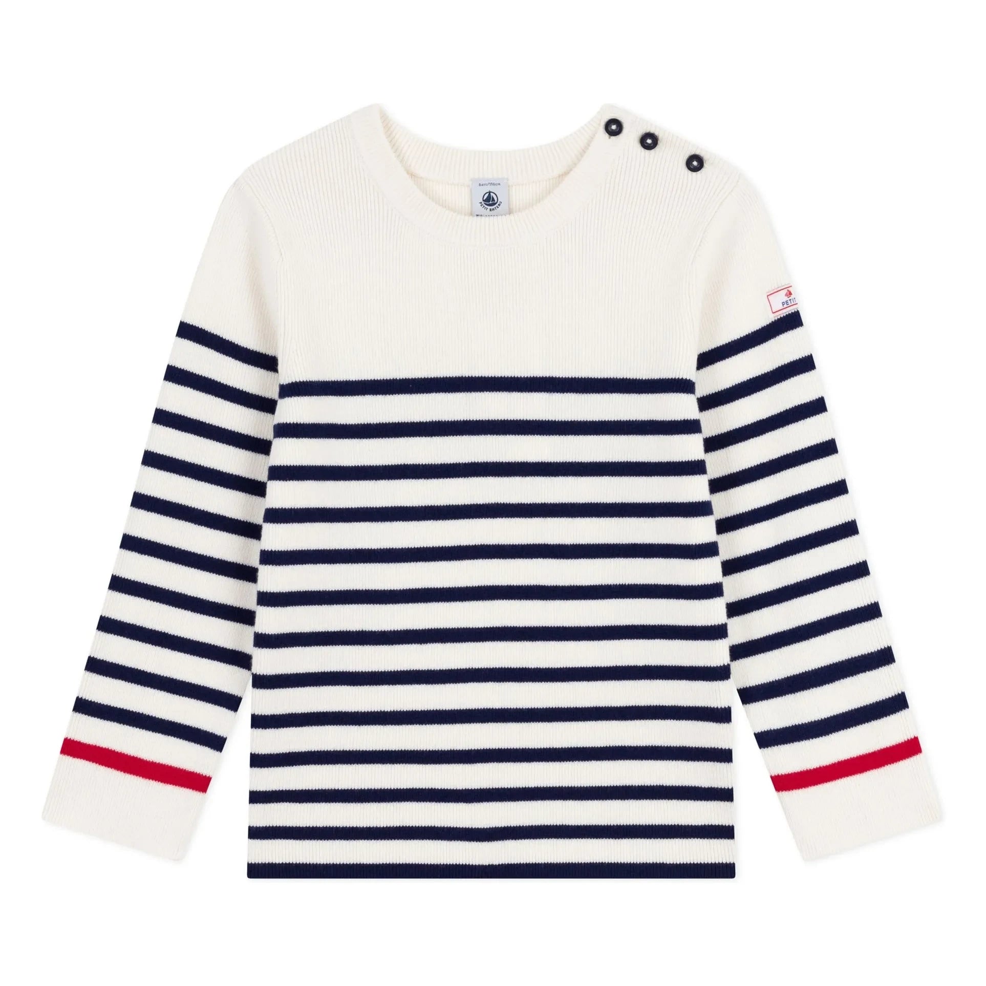 Petit Bateau - Jersey de lana marinero a contraste | Crudo