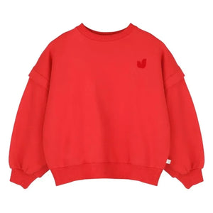 Jenest - Organik pamuk balon sweatshirt | Kırmızı