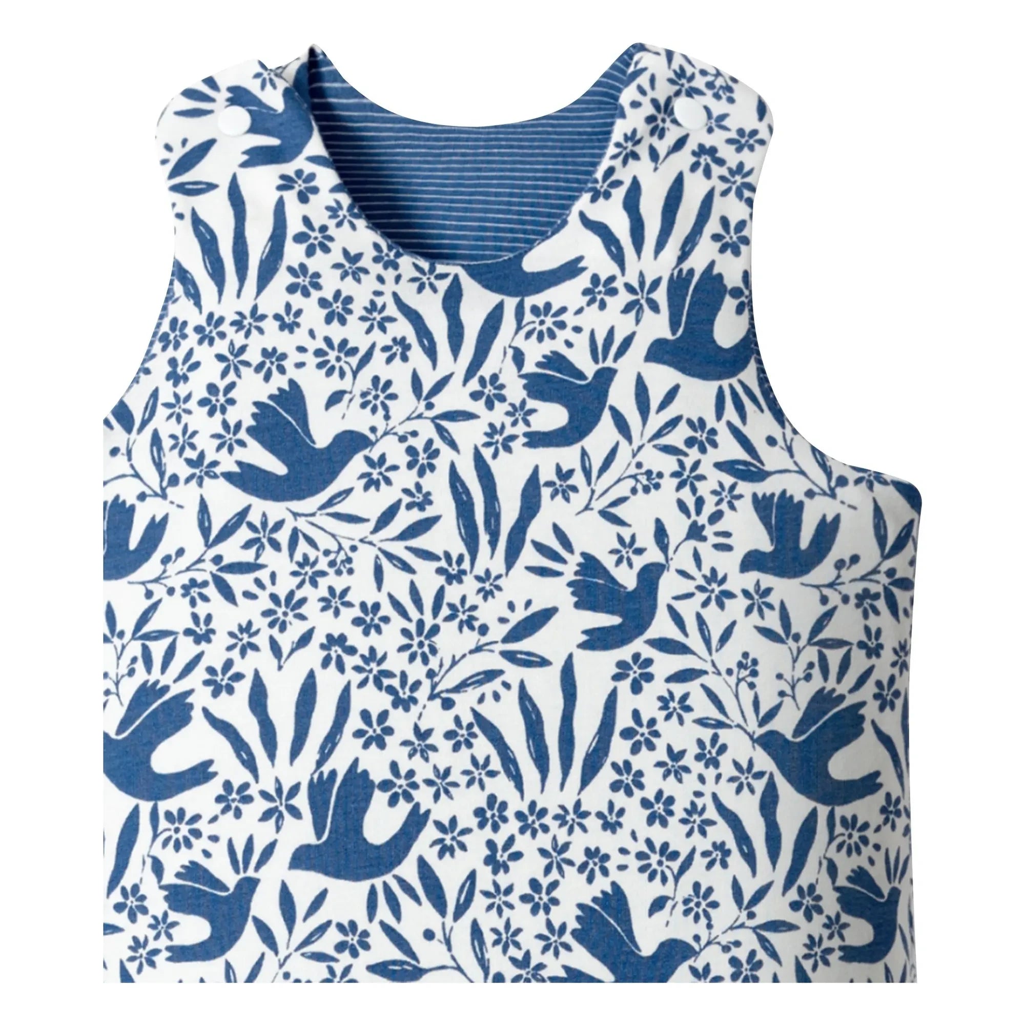 Les Petites Billes - Saco de dormir reversible multitemporada con estampado de pájaros | Azul marino