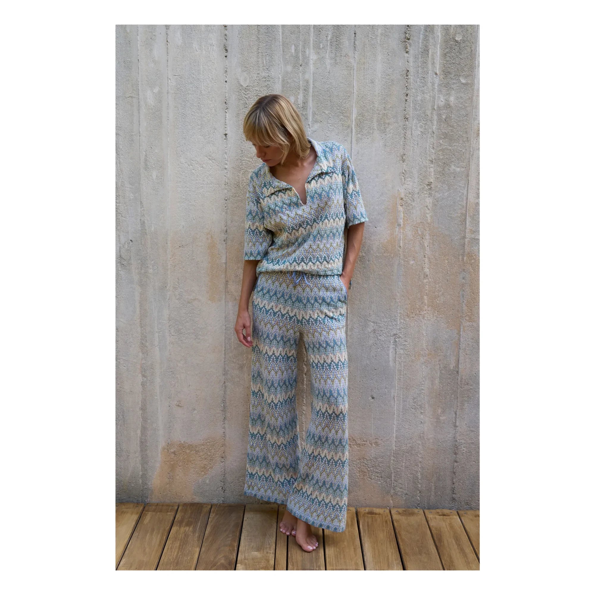 Baie Brune - Pantalones de punto Maud | Azul
