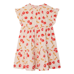 Bonpoint - Vestido de algodón orgánico Léontine Cerezas | Rojo