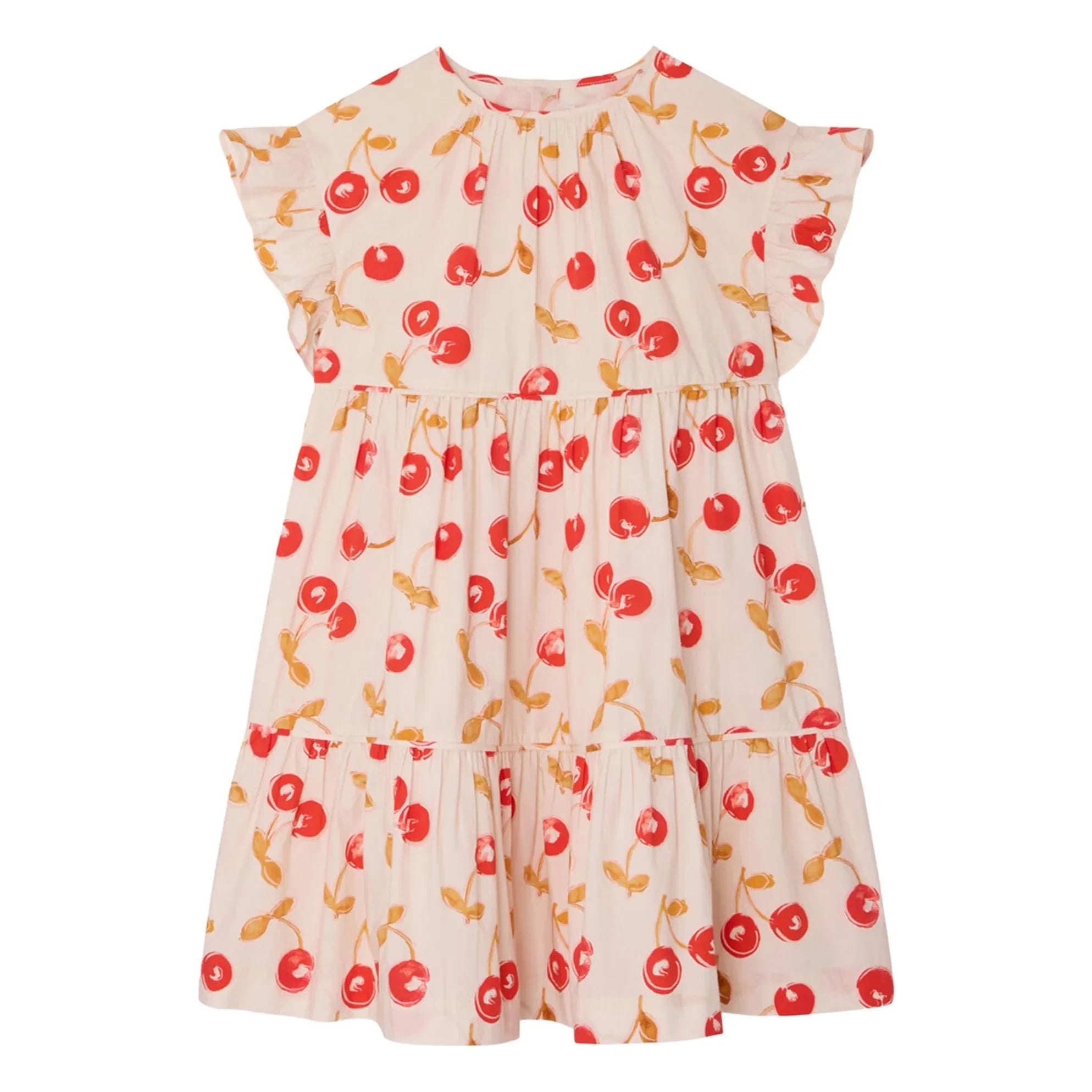 Bonpoint - Vestido de algodón orgánico Léontine Cerezas | Rojo