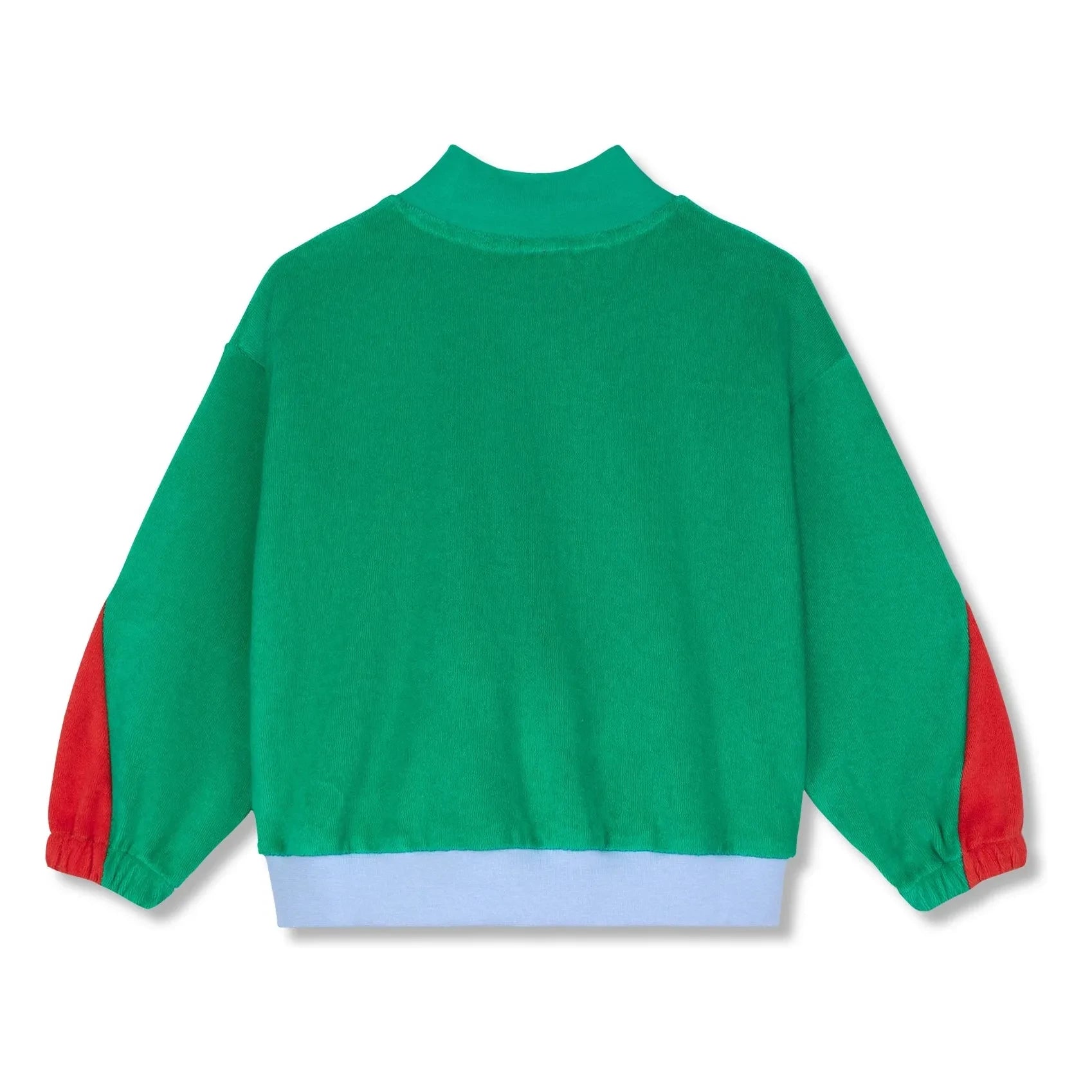 Wynken - Sudadera con cremallera de algodón orgánico con bloques de color | Azul claro