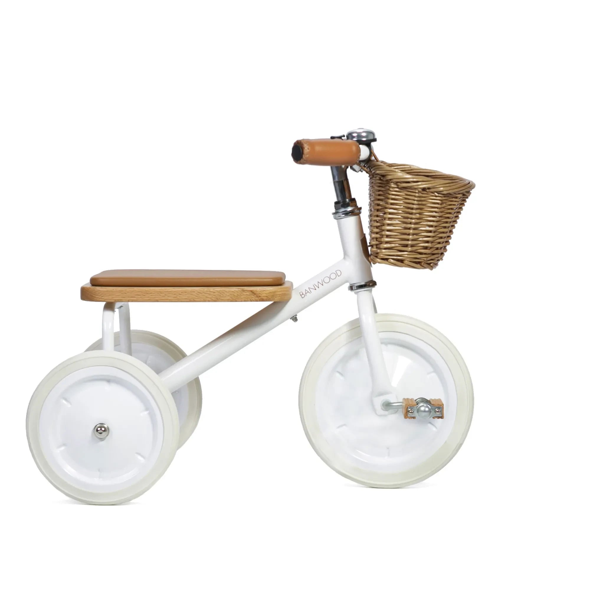 Banwood - Triciclo de metal y madera | Blanco