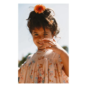 Lilinoa - Vestido de Voile de Algodón con Estampado Floral Maeva | Melocotón