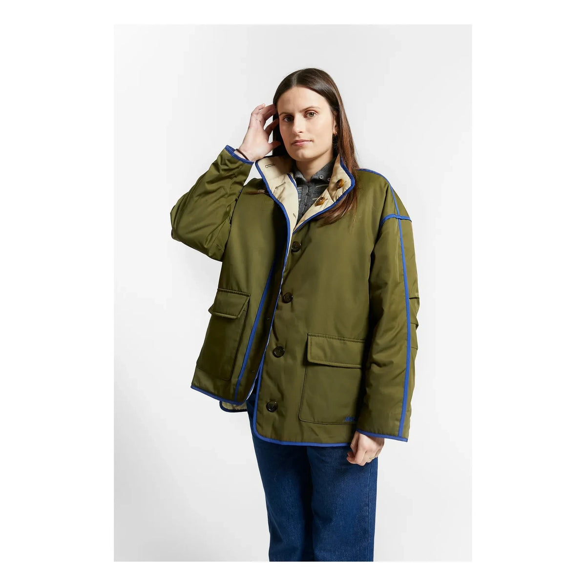 Indee - Chaqueta reversible Warmup | Verde oliva