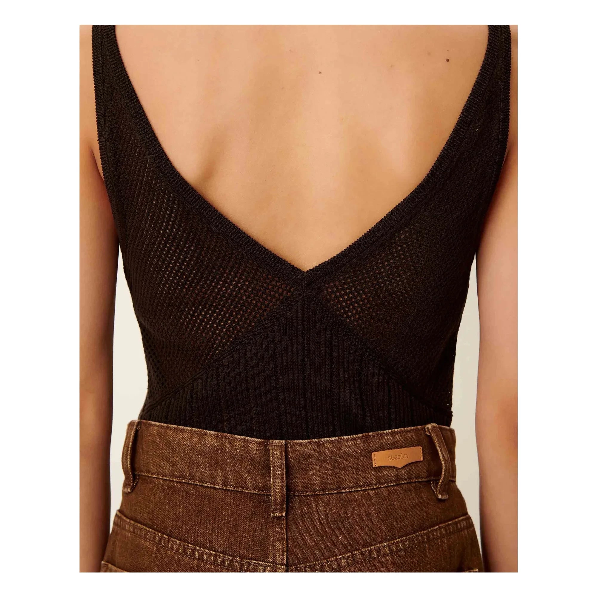 Sessùn - Camiseta de tirantes de algodón Attita | Café