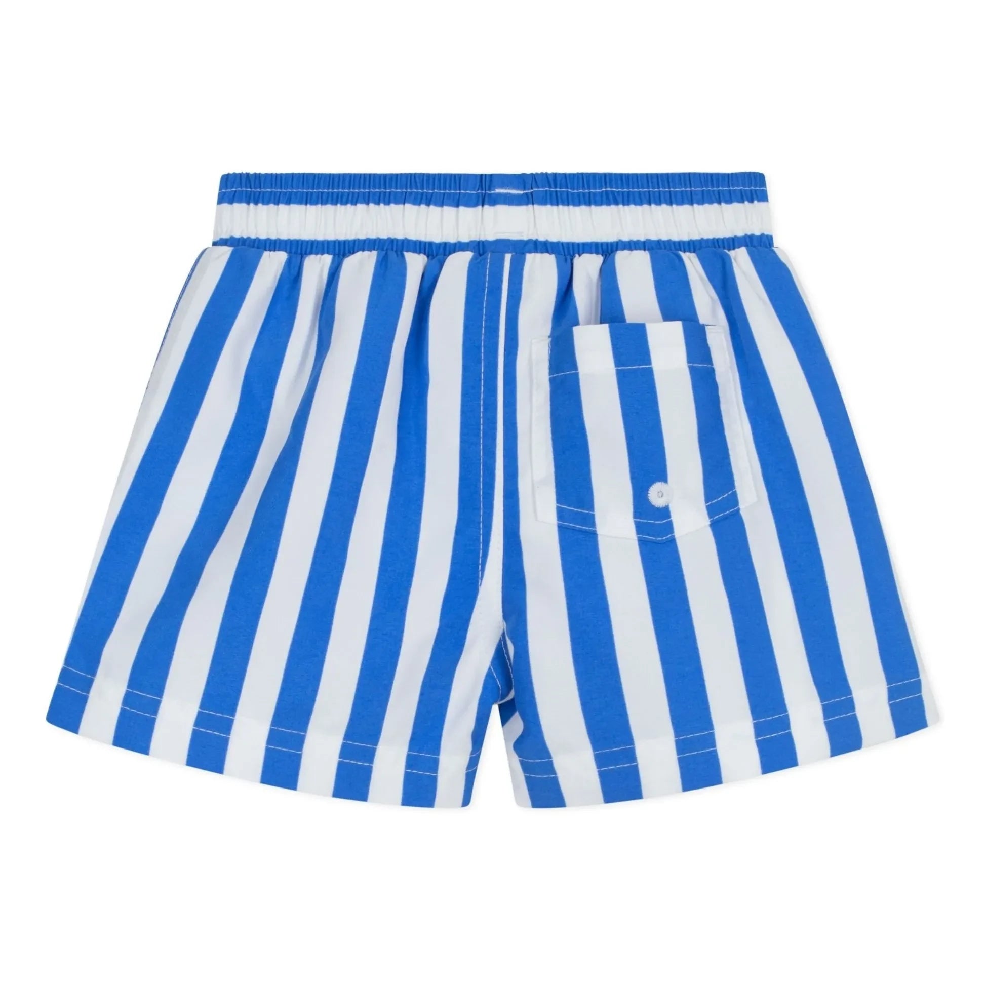 Petit Bateau - Bañador corto a rayas de fibra reciclada para bebé | Azul
