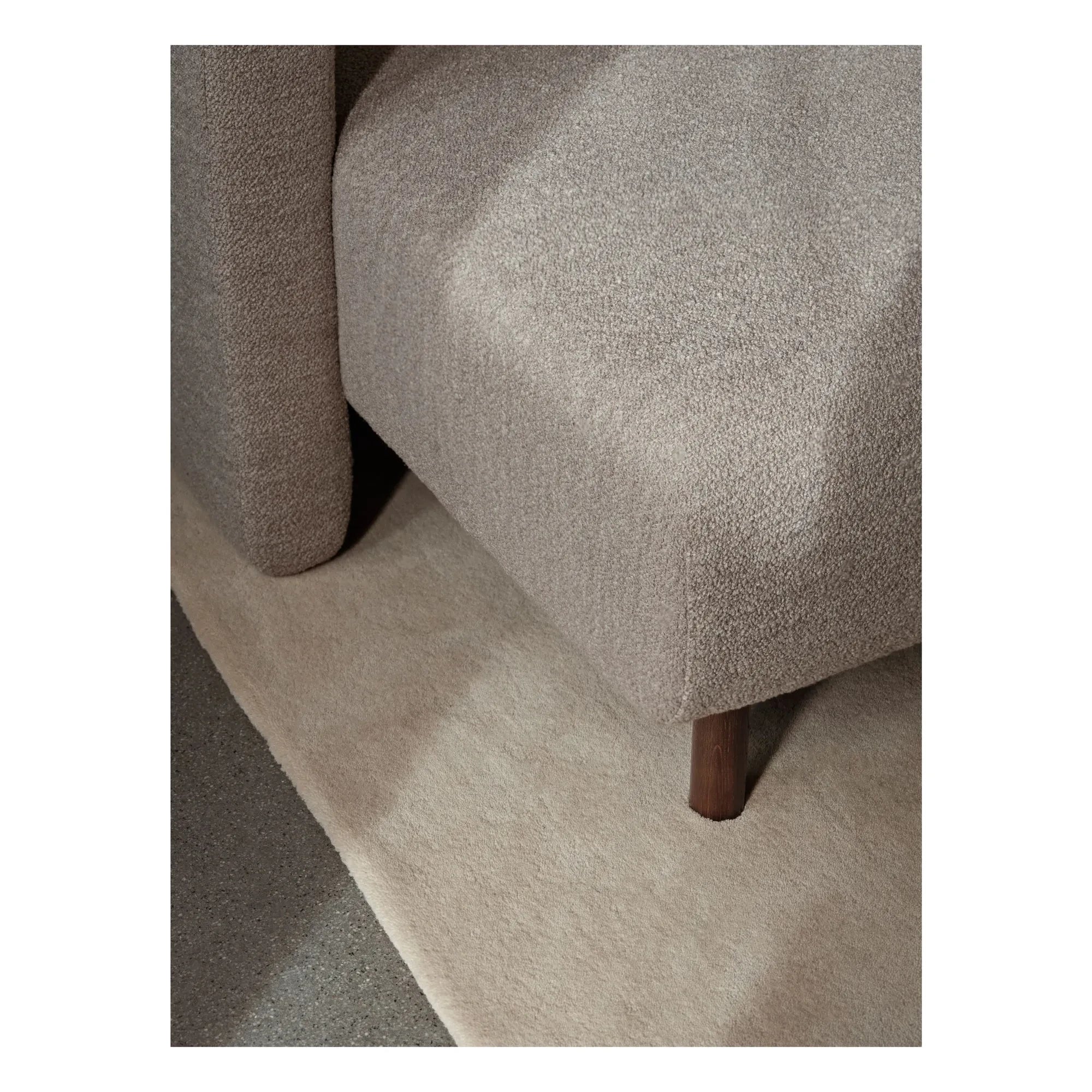 Ferm Living - Sofá meridiano bouclé de esquina izquierda | Beige