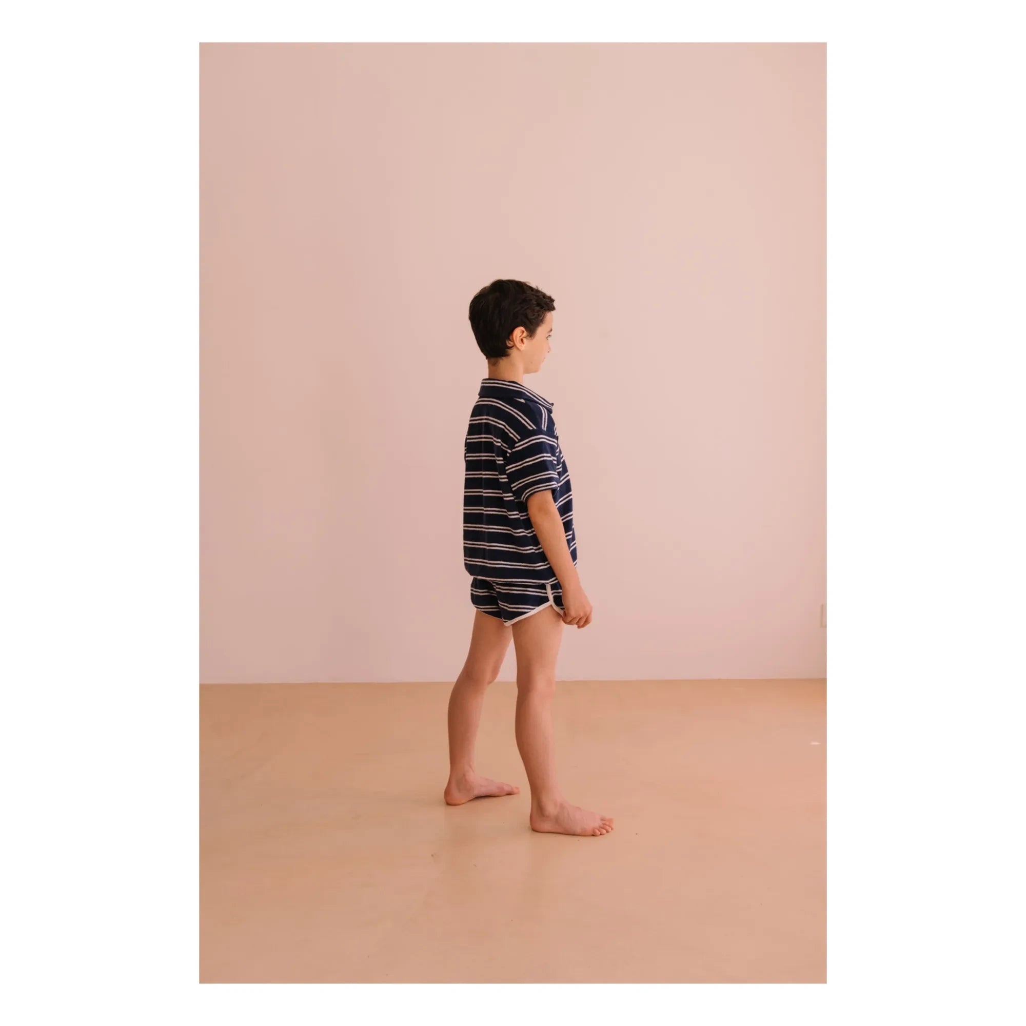 We Are Kids - Juju Shorts de algodón orgánico a rayas | Azul marino