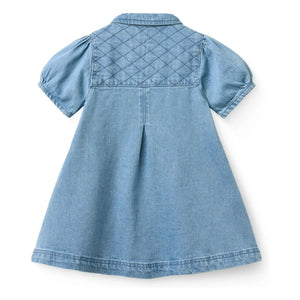 Copenhagen Colors - Vestido Acolchado de Algodón Orgánico Kot | Azul Claro