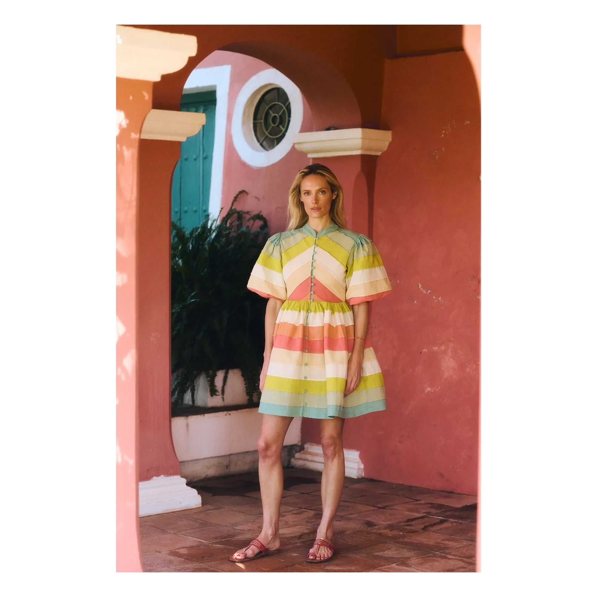 Maria de la Orden - Vestido de algodón Daisy | Azul Verde