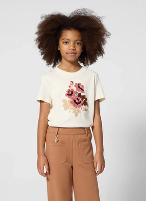 Chloé - Camiseta floral de algodón orgánico | Chalk