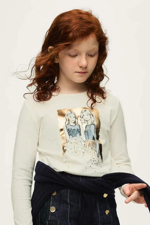 Blusa Mayoral de manga larga de algodón y elastano para niña