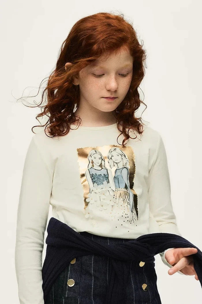Blusa Mayoral de manga larga de algodón y elastano para niña