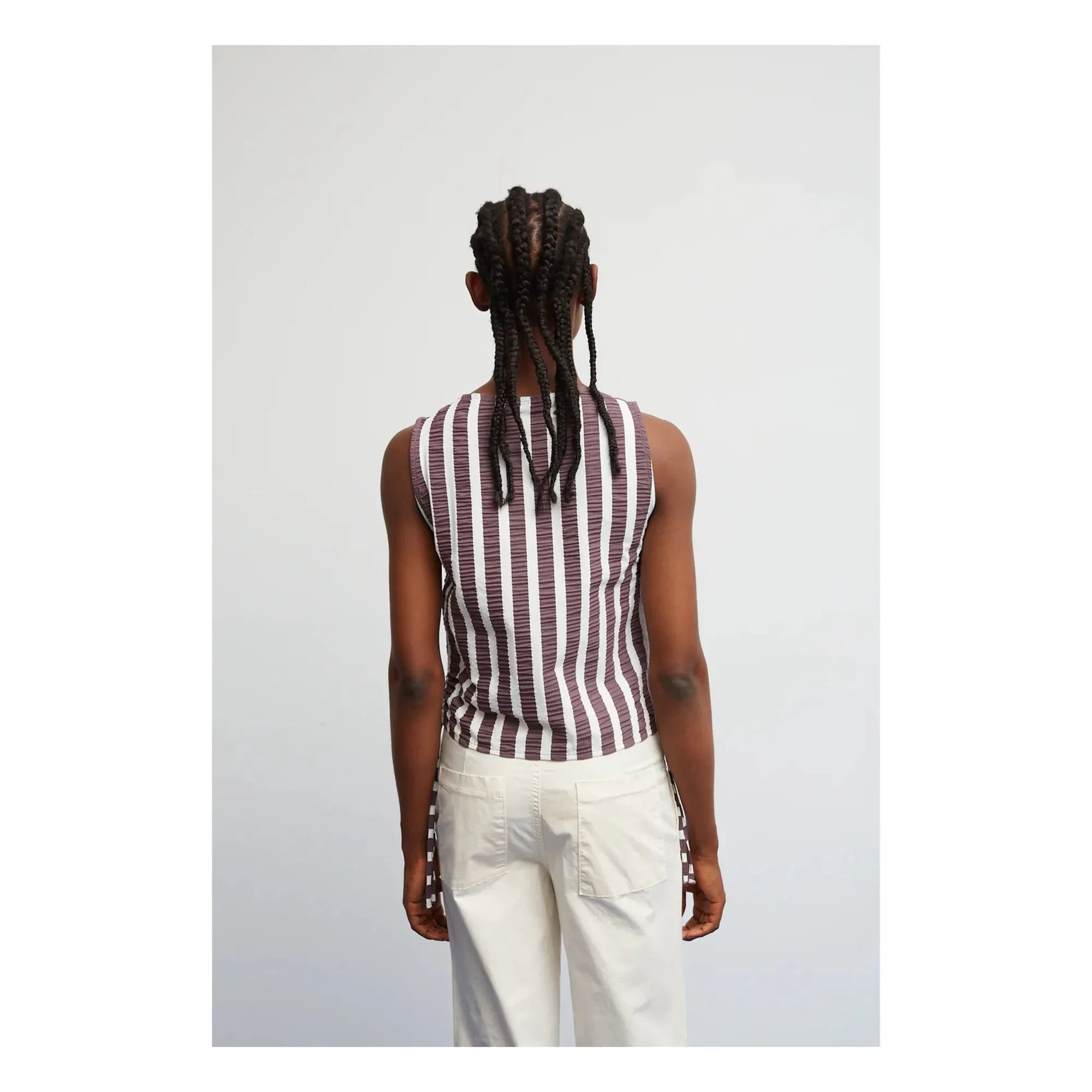 Dr Bloom - Blusa de rayas de viaje | Berenjena