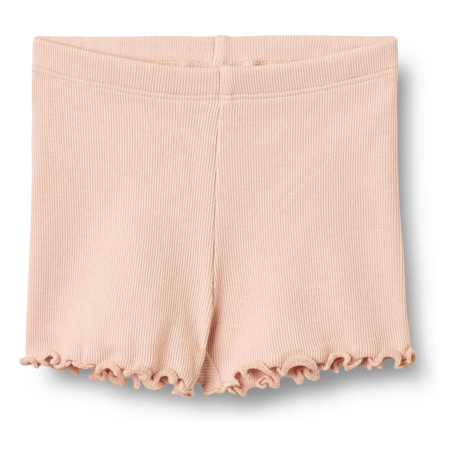 Wheat - Sine Shorts de algodón orgánico acanalado para bebé | Rosa pálido