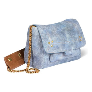 Jérôme Dreyfuss - Bolso Lulu S Croûte Velours | Azul lavado